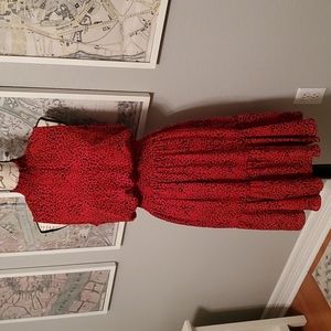 Nanette Lepore Sleeveless red gathered waist dress